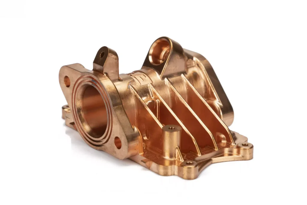 Bronze engine part with machined details