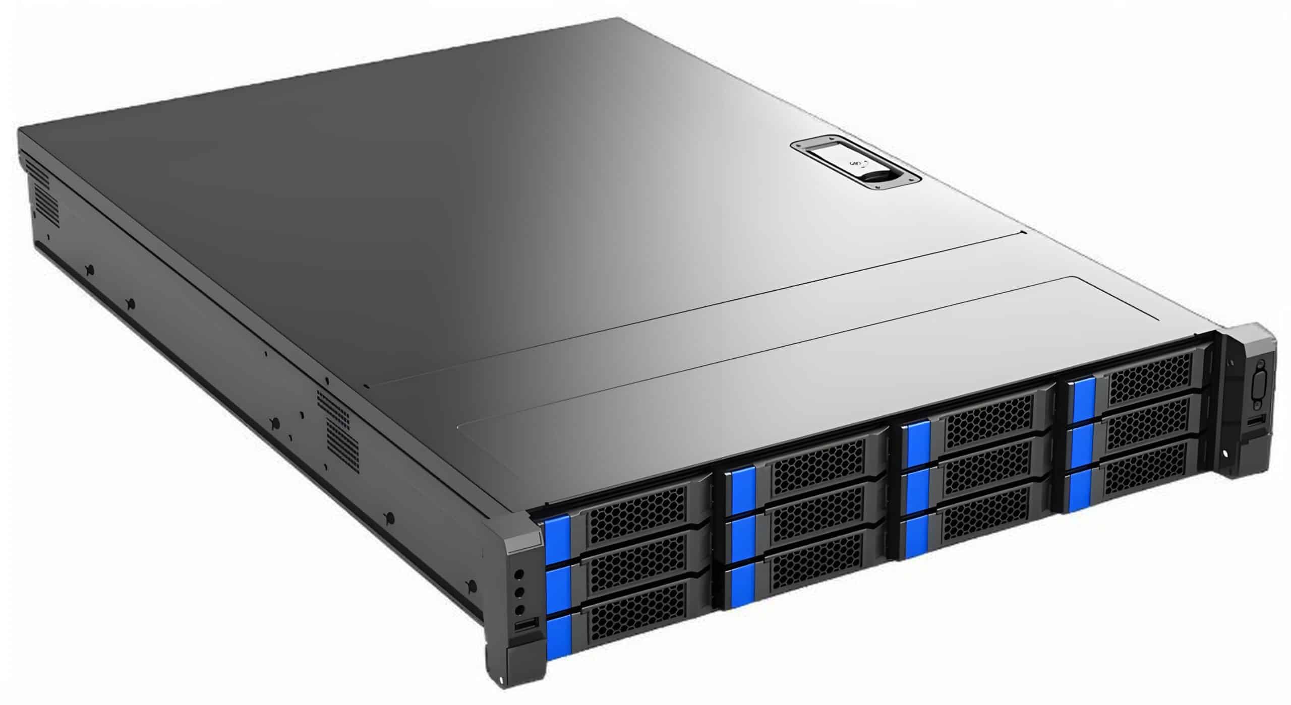 带八个前面板的机架式服务器