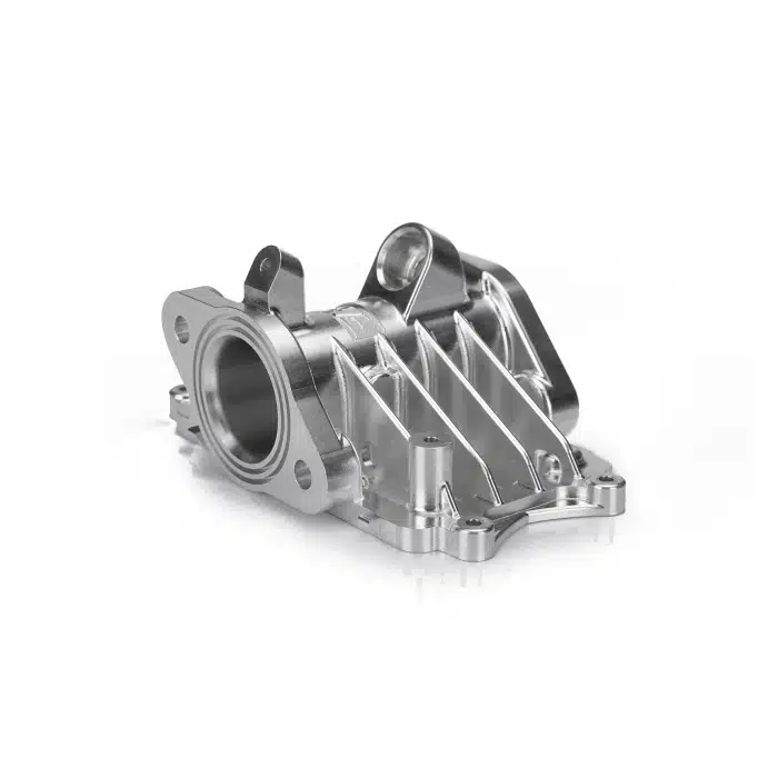 Aluminum automotive engine bracket, side view