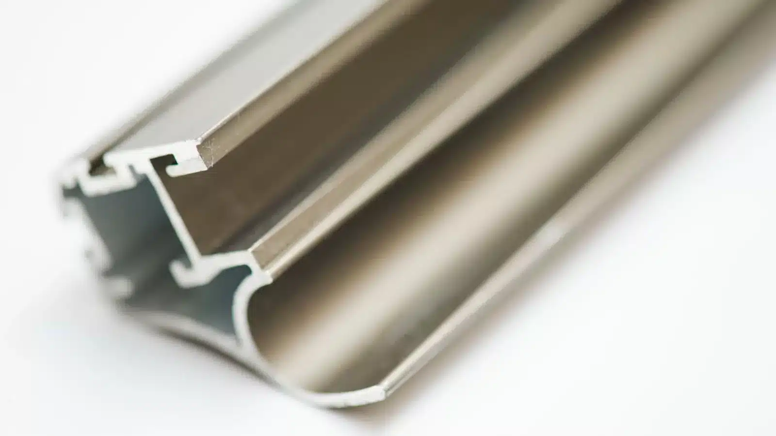 Close-up of aluminum profile extrusion