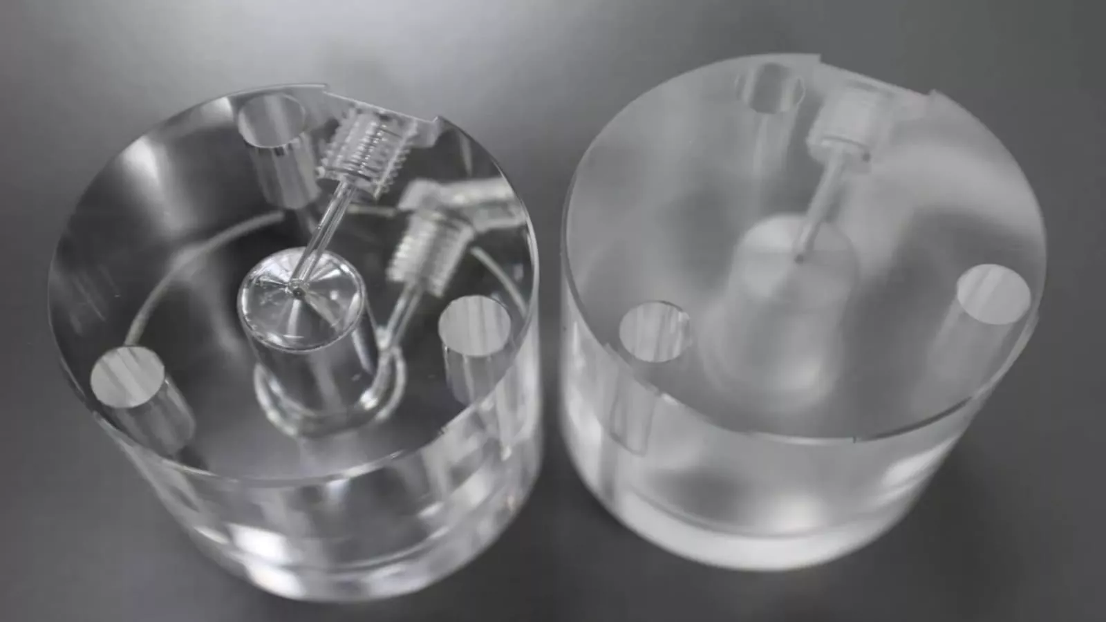 Close-up of translucent mechanical components